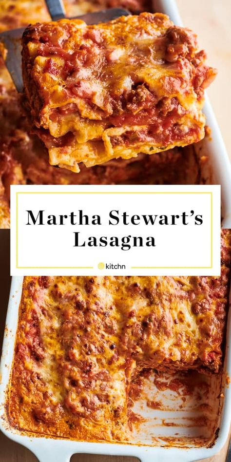 Martha Stewart Lasagna Recipe, Lasange Recipe, Homemade Lasagna Recipes, Classic Lasagna Recipe, Lasagna Recipe With Ricotta, Homemade Meat Sauce, Best Lasagna Recipe, Beef Lasagna, Easy Lasagna Recipe