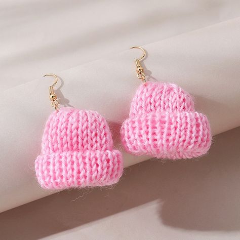 Hat Earrings, Beanie Earring, Winter Earrings, Warm And Fuzzy Earring, Christmas Knit Earrings, Funky Earring, Funny Quirky - Dangle Earrings - AliExpress