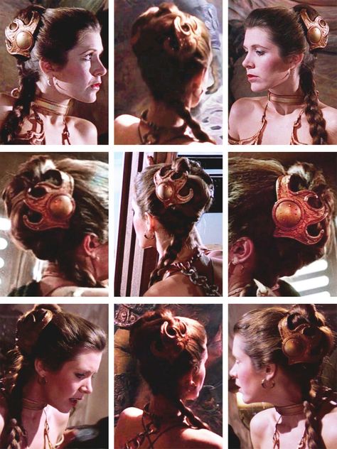 Leia Organa Slave Costume, Slave Princess Leia Costume, Slave Leah Star Wars, Princess Leia Costume Slave Dress, Huttslayer Leia, Fantasy Hairstyles, Princess Leia Buns, Star Wars Hair, Leia Cosplay