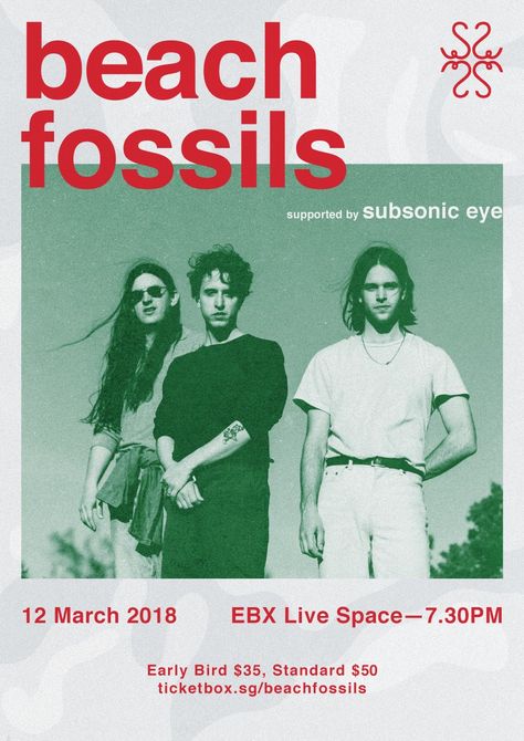 Beach Fossils, Gig Posters Design, College Poster, Concert Poster Design, Concert Flyer, Music Flyer, Music Poster Design, Event Poster Design, Typography Poster Design