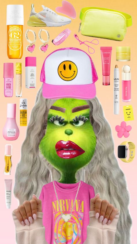 @charleychewey #comp #competition #preppy #christmas #grinch #grinchmas #skincare #makeover Preppy Grinch, Grinch Funny, Funny Christmas Wallpaper, Shrek Funny, Hilarious Dogs, Preppy Inspiration, Preppy Christmas, Funny Pix, Vines Funny Videos