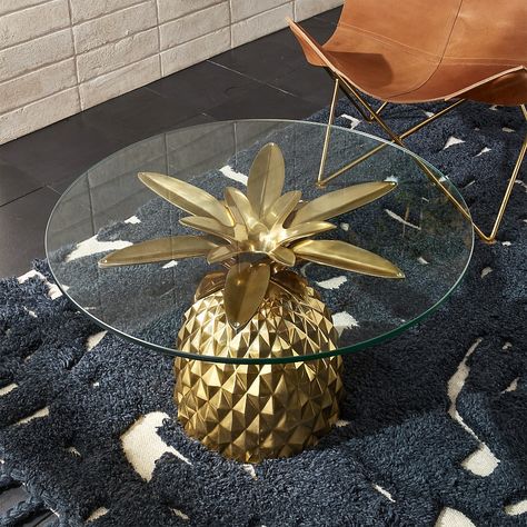 FSFreshCutSideTableSHF17_1x1 Pineapple Delight, Fred Segal, Casual Furniture, Gold Pineapple, Table Bedroom, Furniture Living Room, Brass Coffee Table, Small Coffee Table, Modern Side Table