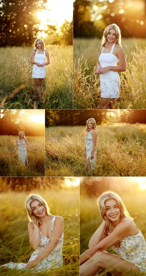 Different Senior Pictures, Senior Pictures With Wildflowers, Field Senior Photoshoot, Bouquet Senior Pictures, Lavender Field Senior Pictures, Senior Picture Flowers, Wildflower Senior Photos, Senior Picture Collage, Softball Photoshoot