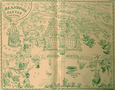 Another Blandings Castle :) Blandings Castle, Pg Wodehouse, Book Friends, Castle Estate, Illustrated Maps, Map Projects, British Country, Country Houses, Illustrated Map