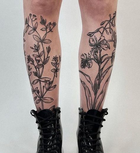 Growing Tattoo, Pony Reinhardt, Groot Tattoo, Flower Leg Tattoos, Leg Sleeve Tattoos, S Tattoos, Nyc Tattoo, Boho Tattoos, Floral Tattoo Sleeve