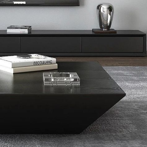 Modern Black Coffee Table with Storage Square Drum Coffee Table with Drawer Modern Black Coffee Table, Modern Wood Coffee Table, Glam Living, Drum Coffee Table, Solid Coffee Table, Coffee Table With Drawers, Wood Tv, Black Coffee Tables, Coffee Table Styling