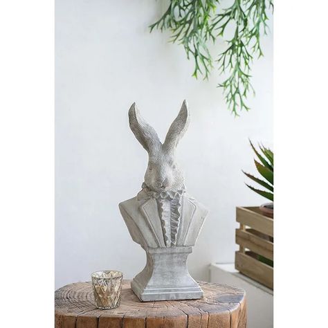 Bust Table Decor - Rabbit - Grey Nature Inspired Decor, Vintage Spring, Stone Houses, Fitz And Floyd, Laurel Foundry Modern Farmhouse, Rustic Farmhouse Decor, French Country Decorating, The Rabbit, Elements Of Art