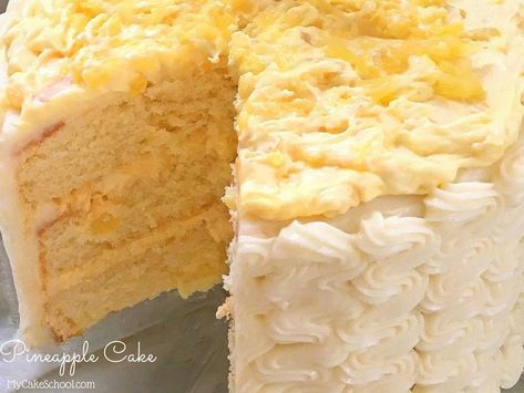 Pineapple Layer Cake Recipe, Pineapple Layer Cake, Pineapple Dishes, Fruity Cakes, Perfect Cake Recipe, Cake With Cream Cheese Filling, Pineapple Cakes, Cream Filling Recipe, Pineapple Cake Recipe