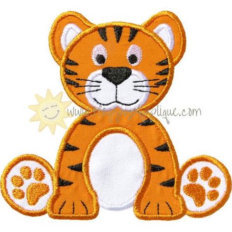 Tiger Applique Pattern, Clemson Outfits, Halloween Applique Designs, Tiger Applique, Animal Baby Quilt, Retro Quilt, Halloween Applique, Orange Tiger, Sewing Stuffed Animals