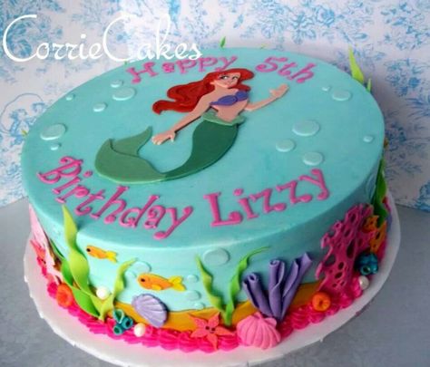 Another side view Ariel Birthday Cake, Ariel Cake, Frosting Colors, Mermaid Birthday Cakes, Ariel Birthday, Birthday Cake Ideas, Mermaid Cakes, Mermaid Birthday Party, Mermaid Birthday