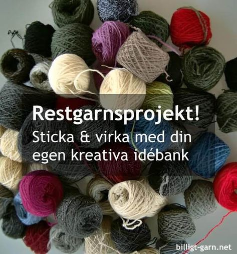 Inspiration till dina nästa restgarnsprojekt? Så här får du idéer till stickning och virkning med just dina restgarn. Crochet Inspiration, Ravelry, Knit Crochet, Knitting, Crochet