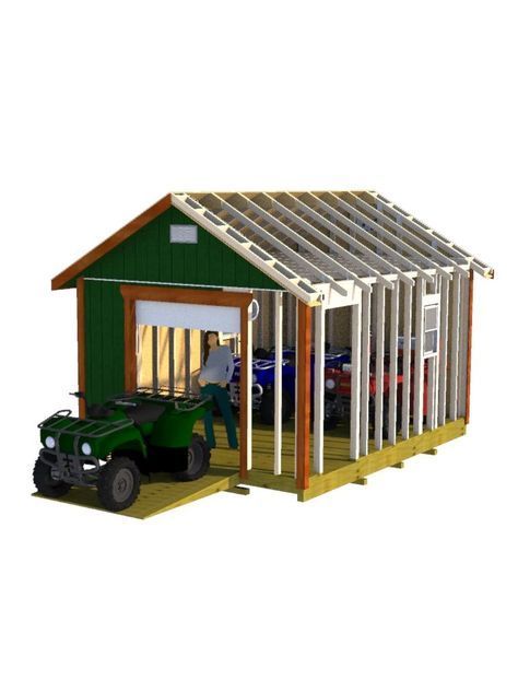 Atv Storage, Shed Diy, 8x12 Shed Plans, Barn Style Shed, Shed Plans 12x16, Loafing Shed, Shed Door, Build Your Own Shed, Shed Construction