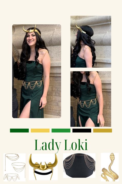 Sylvie doesn't have to be your only option for a genderbent Loki cosplay! With the right accessories and a green gown, you can embody the glamour and chaos of Loki. This pin links to an Amazon listing, and as an associate, I do earn money from your purchase. #paidlink #affiliatelink #ladyloki #marvel #costume #halloween #superhero #antihero #cosplay #lokicosplay #ladyloki Loki Halloween Costume Women, Loki Costume Female, Lady Loki Costume, Loki Halloween Costume, Duo Ideas, Purim Costume, 2 Halloween Costumes, Halloween Duo, Loki Costume