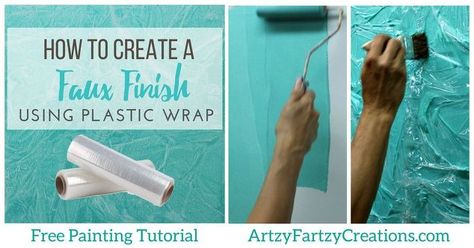 how to faux finish using common household items Glazing Furniture, Two Tone Walls, Faux Fireplace Mantels, Accent Wall Stencil, Faux Fireplace Diy, Faux Brick Walls, Brick Paneling, Saran Wrap, Hand Painted Wallpaper