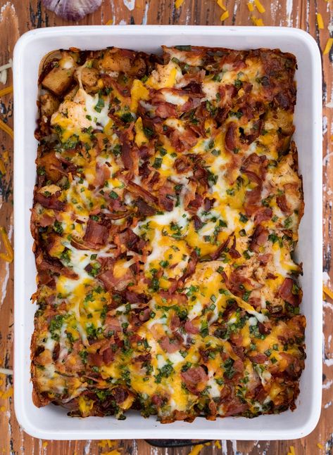 Loaded Potato Casserole With Chicken, Loaded Buffalo Chicken Baked Potato, Loaded Baked Potato And Chicken, Loaded Buffalo Chicken Casserole, Buffalo Chicken Potato Skillet, Loaded Baked Potato And Chicken Casserole, Loaded Baked Potatoes With Chicken, Chicken Bacon Casserole Recipes, Buffalo Chicken Potato Casserole