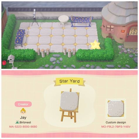 ACNH Custom Design Codes on Instagram: “Star tile floor perfect for stargazing area designed by birbsnest on Twitter” Star Tile Floor, Acnh Yellow, Acnh Custom Design Codes, Acnh Custom Design, Yellow Tiles, Star Tile, Animal Crossing Guide, Camping Set Up, Yellow Tile