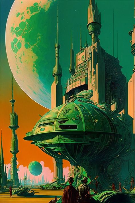 Alien Desert, Desert Village, Neo Futurism, Village Scenery, Desert Planet, New Planet, Rockabilly Art, Art Geek, 70s Sci Fi Art