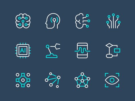 Artificial Intelligence Icons by Denis Rodchenko | Dribbble | Dribbble Software Logo, Logo Minimalista, Technology Icon, Medical Technology, Business Intelligence, Technology Logo, Logo Ideas, Design Thinking, 로고 디자인