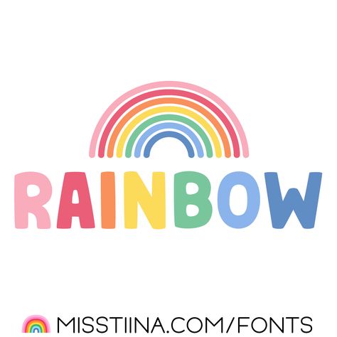 Rainbow SVG Color Font + Black is sure to bring happiness and joy to any project with it's playful charming characters! It has 7 different colors included (accessible by alternates) plus black in every letter. It's perfect for posters, t-shirts, home decor, planners, kids projects and so much more! This font was included in Free Font Friday - FREE fonts delivered to your inbox before they go live on the site! #display #freefontfriday #multilingual #sansserif #svgcolorfont Kid Fonts Free, Pink Christmas Background, Photography Fonts, Rainbow Letters, Rainbow Svg, Kid Fonts, Text Generator, Graffiti Font, Fancy Fonts