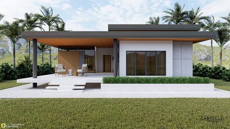 112Sqm Small House Design Plans 13.0m x 10.m With 4 Bedroom | Engineering Discoveries Tiny Beach House Plans, House Design 4 Bedroom, Simple 4 Bedroom House Plans, Minimalist House Plan, House Structure Design, Tiny Beach House, House Design Plans, Tan House, Modern Bungalow House Design