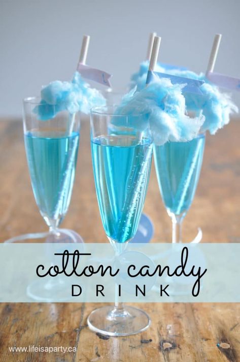 Cotton Candy Drinks, Cotton Candy Cocktail, Cotton Candy Party, Cotton Candy Champagne, Life Is A Party, Decoration Ideas Party, Cinderella Birthday Party, Blue Cotton Candy, Themed Dinner