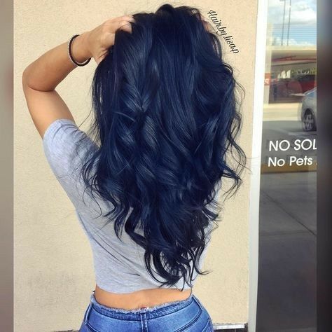 Cabello azulado Navy Hair, Blue Black Hair, Blue Ombre Hair, Dark Blue Hair, Long Dark Hair, Hair Color Blue, Ombre Hair Color, Long Black Hair, Dye My Hair