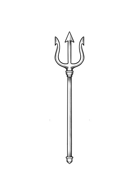 Percy Jackson Trident Tattoo, Posiden Trident, Poseidon Trident Tattoo, Trident Drawing, Naval Tattoos, Trident Tattoo, Poseidon Trident, Poseidon Tattoo, Tattoo Thoughts