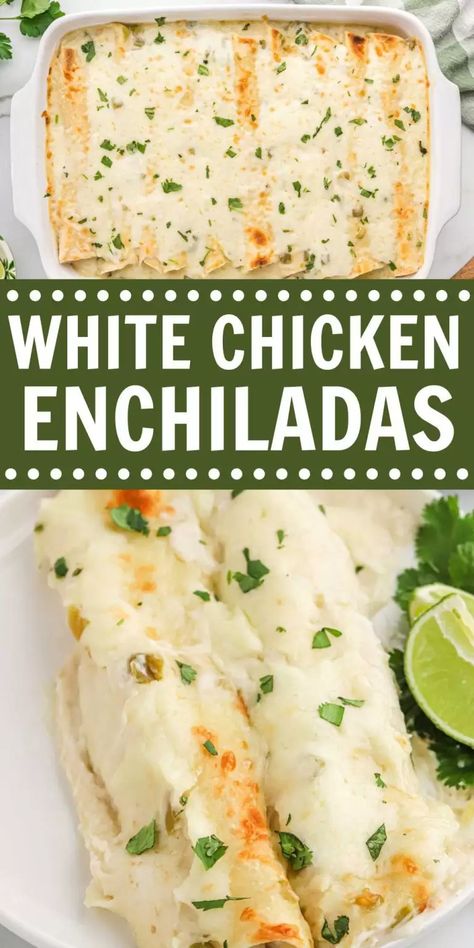 White Chicken Enchiladas Recipe - Eating on a Dime Recipe Using Leftover Chicken, Chicken Enchiladas Recipe, Boiled Chicken Breast, Eating On A Dime, White Chicken Enchiladas, Recipes Air Fryer, Leftover Chicken Recipes, Enchiladas Recipe, Shredded Chicken Recipes