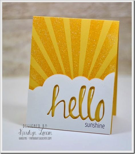 Simply Said Hello 2 Starburst Cards, Sunburst Cards, Sending Sunshine, Memories Box, Rainbow Card, Hello Cards, Summer Cards, Embossing Powder, Cricut Cards