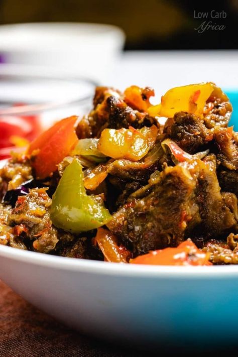 Asun Recipe (Peppered Goat Meat) | Low Carb Africa Goat Recipes, Around The World Food, Nigerian Recipes, Africa Food, Goat Meat, Hot Spicy, Caribbean Recipes, Middle Eastern Recipes, Veg Recipes