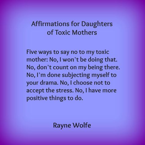 I never thought of myself as the daughter of a toxic mother.... Toxic Mothers, Toxic Mother, Ways To Say Said, Narcissistic Family, Toxic Parents, Narcissistic People, Narcissistic Parent, Narcissistic Mother, Healing Affirmations