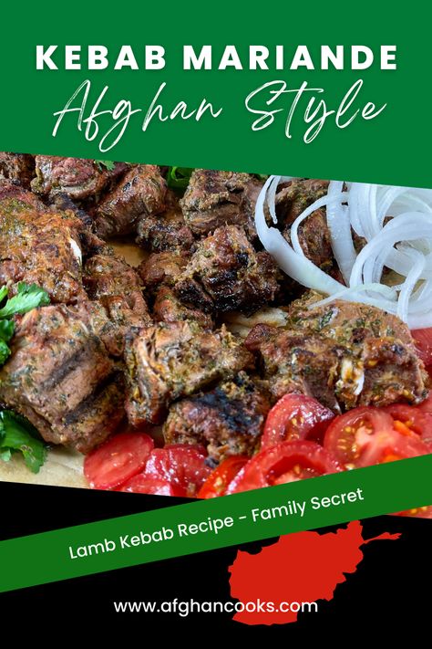 This lamb kebab recipe is our Afghan family secret. We wanted to share it with you because it can turn lamb into butter. So tender, and so flavorful. Afghans are world-famous for their kebabs and after you try this lamb kebab recipe, you'll know why. Afghan Lamb Recipe, Lamb Shish Kebab Recipe, Lamb Kabob Recipes, Afghan Kabob Recipe, Lamb Kebab Recipes, Kabob Marinade Recipes, Afghani Food, Lamb Kebab, Beef Kabob Recipes