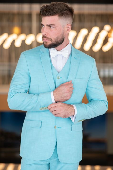 Terno Azul turquesa Groomsmen Light Blue, Light Blue Prom Suits, Social Outfits, Blue Prom Suit, Charm Tiffany, Blue Groomsmen Suits, Boys Pic Stylish Dp, Light Blue Prom, Blue Groomsmen