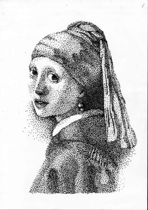 Dot Work Drawing, Stippling Art Ideas, Pointilism Art Ideas, Pointillism Portrait, Dot Art Drawing, Drawing With Dots, Dot Drawings, Pointillism Drawing, Pointalism Art