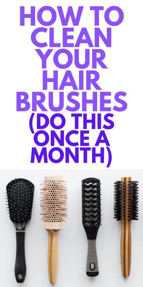 How To Clean Your Hairbrush, Baby Hair Brush, Clean Hairbrush, Best Hair Brush, Round Hair Brush, Makeup For Moms, Easy Cleaning Hacks, Hair Brushes, Wash Brush