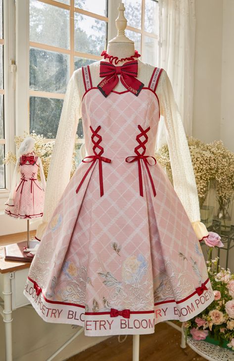 Nikki Tomorrow 【-Bloom Poetry-】 Lolita Jumper Dress and Its Matching Blouse Bloom Poetry, Nikki Tomorrow, Opera Ghost, Shopping Link, Shining Nikki, Kawaii Clothes, Lolita Dress, New Release, Lolita Fashion