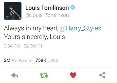 IT REACHED 2M RETWEETS Always in my heart @Louis_Tomlinson @Harry_Styles.Yours sincerely , Larries Harry Atyles, Harry Styles Tweets, Yours Sincerely, Always In My Heart, Iphone Wallpaper Vintage, Ukelele, Big Band, Larry Stylinson, Louis Tomlinson