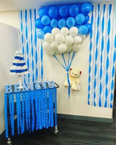 50+ Best DIY Baby Shower Backdrop Ideas | HubPages Diy Baby Shower Backdrop, Shower Backdrop Ideas, Baby Shower Backdrop Ideas, Baby Birthday Party Theme, Baby Boy Decorations, Birthday Decorations At Home, Simple Birthday Party, Happy Birthday Decor, Idee Babyshower