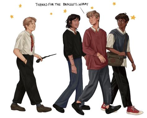 Marauders Fanart, Matching Friendship Bracelets, Cheese Toastie, Hogwarts Professors, Marauders Fan Art, All The Young Dudes, Harry Potter Marauders, Harry Potter Fan Art, Marauders Era