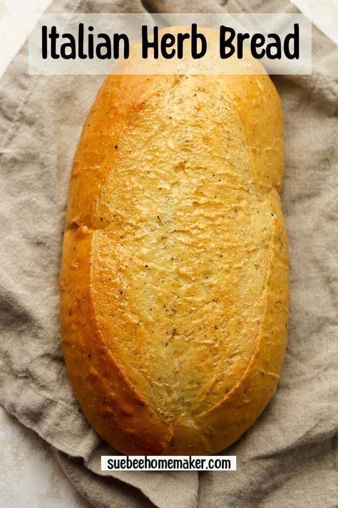 Italian Parmesan Bread, Herb French Bread, Bread Machine Italian Herb Bread, Italian Herb Bread Recipes, Small Batch Italian Bread, Homemade Herb Bread, Soft Italian Bread Recipes, Italian Sandwich Bread Recipes, Herb Bread Recipe Homemade