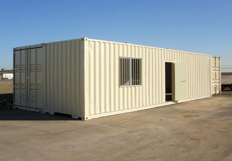 Mini-Warehouse Exterior Shipping Container Office, Shipping Containers For Sale, Used Shipping Containers, Pony Wall, Concrete Footings, Container Office, Mobile Home Living, Container Buildings, Containers For Sale