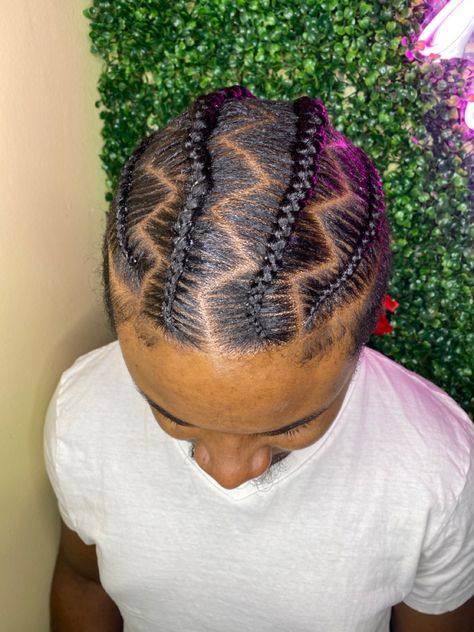 Zig Zag Cornrows Braids For Men, Zig Zag Cornrows, Straight Back Hairstyles, Zig Zag Part, Cornrow Braids Men, Straight Back Braids, Zig Zag Braid, Toddler Hairstyles Boy, Cornrow Hairstyles For Men