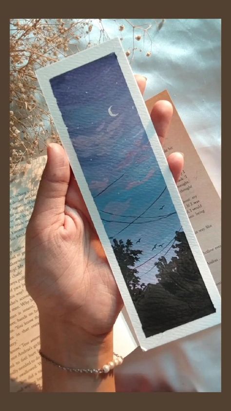 Handmade Bookmarks Diy, Nature Bookmarks, Sky Art Painting, Fabric Painting Techniques, Painting Gouache, Creative Bookmarks, Watercolor Bookmarks, Watercolor Paintings Easy, Canvas Painting Designs