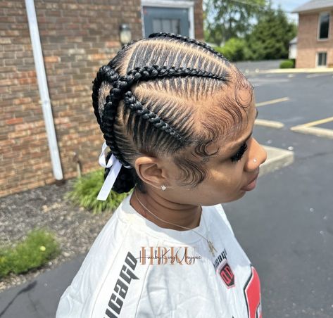 Two Criss Cross Feed In Braids, 4 Braid Cornrow Hairstyles, Cris Cross Braids With Curls, 4 Criss Cross Stitch Braids, Crisscross Braids, Spring Braids, Protective Style Braids, Sleek Ponytail Hairstyles, Feed In Braids Hairstyles