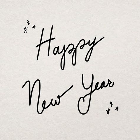 Happy New Year typography, minimal ink hand drawn greeting vector | free image by rawpixel.com / Baifern Happy New Year Minimal, New Year Phone Wallpaper, 2023 Typography, 2023 Era, Happy New Year Calligraphy, Happy New Year Typography, Typography Minimal, New Year's Drawings, New Year Typography