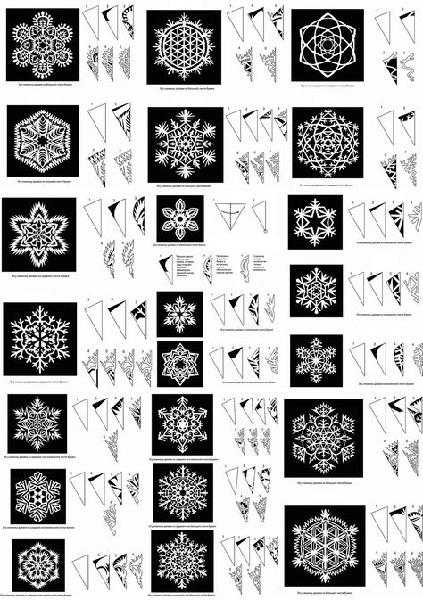 Snöflingor I Papper, Paper Snowflake Patterns, Kraf Kertas, Snowflake Template, Snow Flakes Diy, Navidad Diy, Seni Origami, Creation Deco, Paper Snowflakes