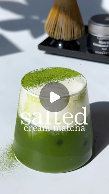 nguyet ౨ৎ ₊˚⊹ on Instagram: "🧂☁️🍵 salted cream matcha using @avantchatea ceremonial grade Yame matcha and matcha essential kit

🍃This @avantchatea  single origin, single cultivar matcha from Yame, Japan foams very well with notes of chocolate and nuttiness - great for delicious matcha lattes! 

—

Recipe:
- matcha ~2tsps + 80ml of 175F water (remove the matcha foam/bubbles before pouring)
- heavy cream ~65ml + condensed milk ~1/2tbsp + sea salt flakes

@avantchatea 
#AVANTCHATea #TheAdvanceOfTea #AVANTCHAMatcha 
#homecafe #saltedcream #matcha #matchalover" Matcha Foam, Foam Bubbles, Matcha Latte Recipe, The Matcha, Salt Flakes, Latte Recipe, Single Origin, Matcha Latte, Condensed Milk