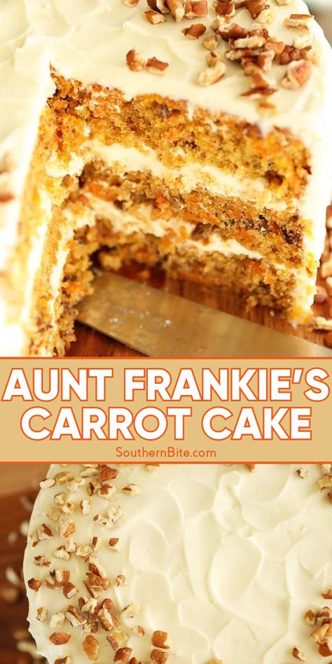 This homemade carrot cake recipe is full of flavor with lots of carrots, covered in rich decadent cream cheese icing, and topped with crunchy pecans. Carrot Cake Recipe Homemade, Sweet Carrots, Carrot Cake Recipe Easy, Homemade Carrot Cake, Butter Cream Cheese Frosting, Baking Skills, Moist Carrot Cakes, Best Carrot Cake, Cake Recipes From Scratch