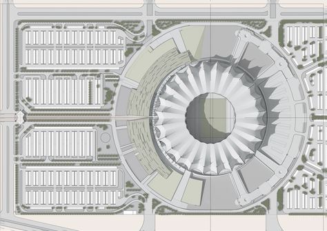 Gallery of Schiattarella Associati Unveils Riyadh Stadium Plans - 14 Stadiums Architecture, Sports Architecture, Site Plan Design, King Fahd, Stadium Architecture, Apartment Checklist, Paper Architecture, Stadium Design, Smart System