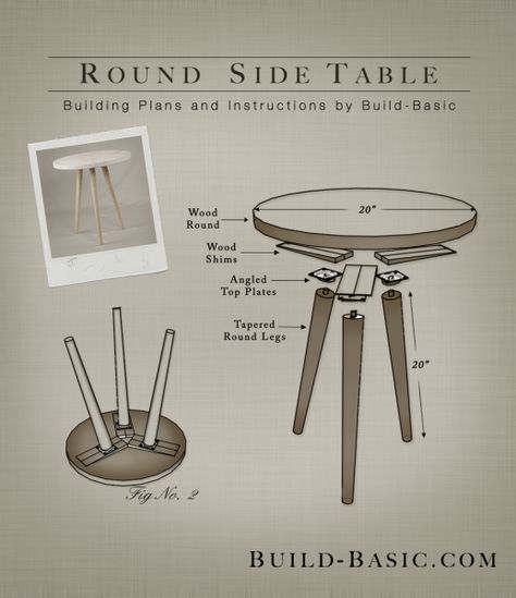 Diy Round Side Table, Side Table Plans, Side Table Round, Diy Side Table, Diy Artwork, Easter Basket Diy, Table Round, Simple Table, Modern Side Table